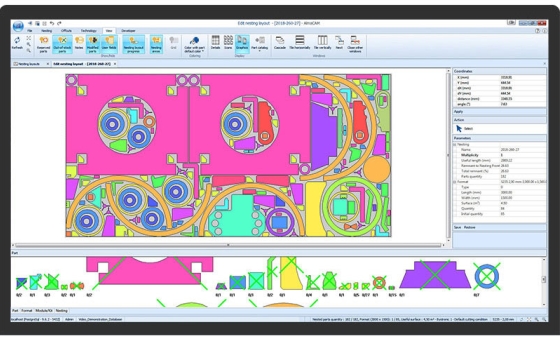 Almacam Cut, software di programmazione per macchine da taglio 2D.